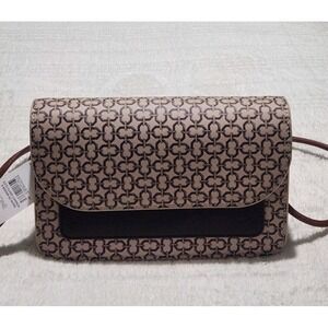 Ann Taylor Leather Shoulder Purse Cross Body Adjustable Strap New Colorblock Geo